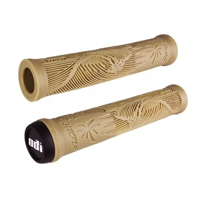 Gripy ODI Hucker Signature Flangeless Sand  pro freestyle koloběžky a BMX